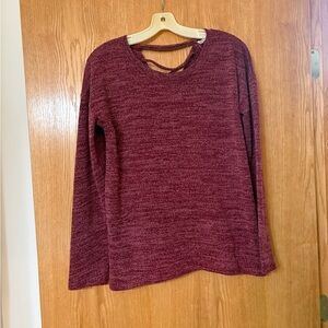 Hem & Thread Burgundy Long Sleeve Sweater